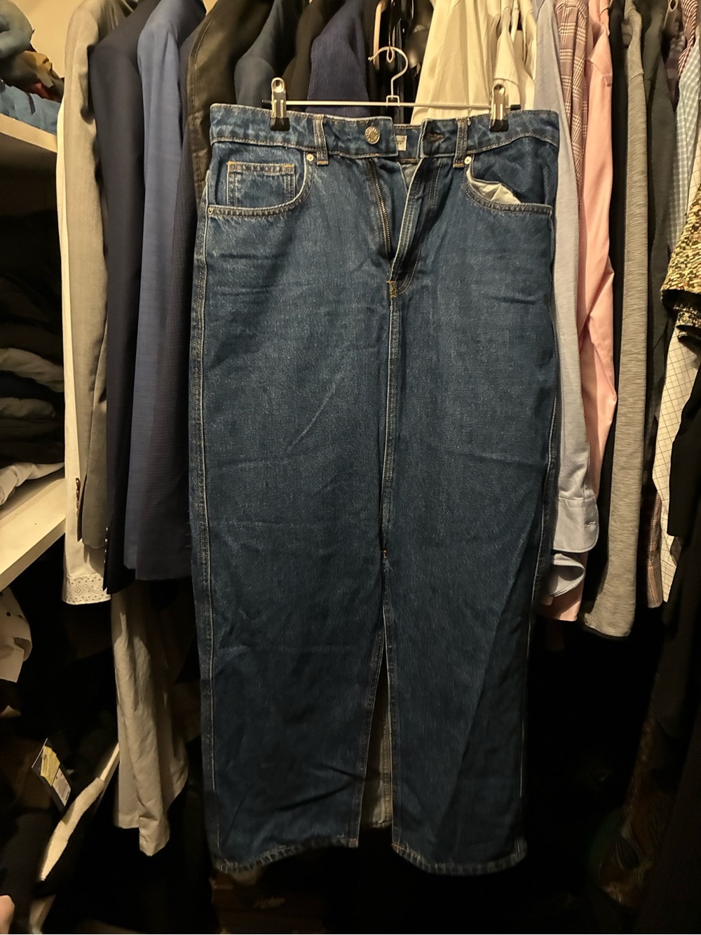 Mango Classic Blue Denim Jeans with Contrast Stitching